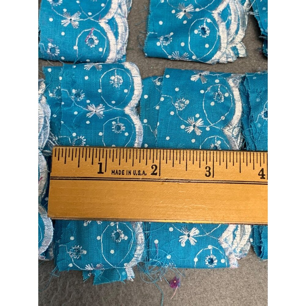 Blue & Pink Floral Eyelet Lace Trim Fabric Bundle - Picture 7 of 13